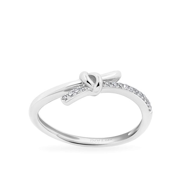 Nhẫn vàng trắng 14K gắn kim cương DOJI AFRR400162F2DA1