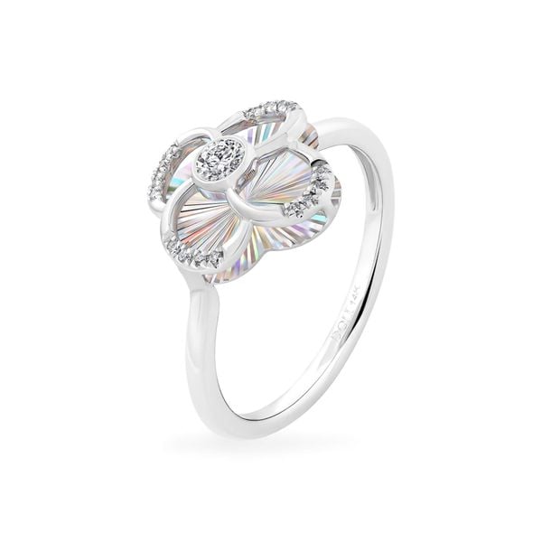 Nhẫn vàng trắng 14K gắn kim cương DOJI AFRR400220F2DA1