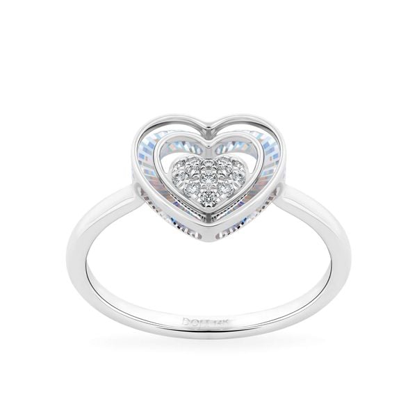 Nhẫn vàng trắng 14K gắn kim cương DOJI AFRR400222F2DA1