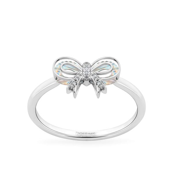 Nhẫn vàng trắng 14K gắn kim cương DOJI AFRR400226F2DA1