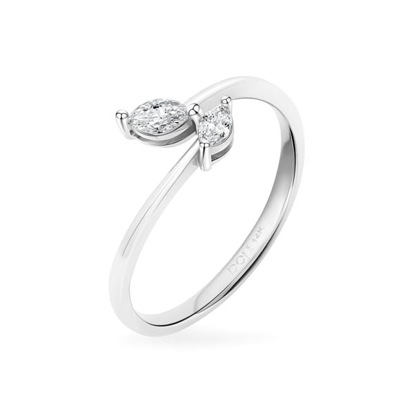 Nhẫn vàng trắng 14K gắn kim cương DOJI AFRR490195F2DA1
