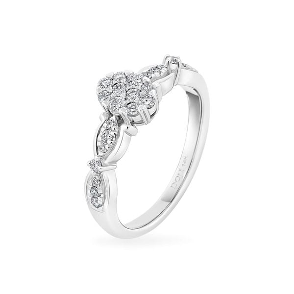Nhẫn vàng trắng 14K gắn kim cương DOJI AFRR600079F2DA1