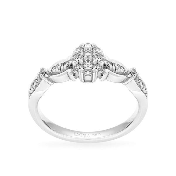 Nhẫn vàng trắng 14K gắn kim cương DOJI AFRR600079F2DA1