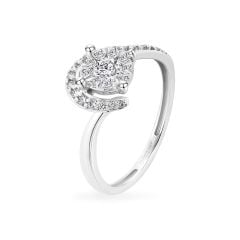 Nhẫn vàng trắng 14K gắn kim cương DOJI AFRR700001F2DA1