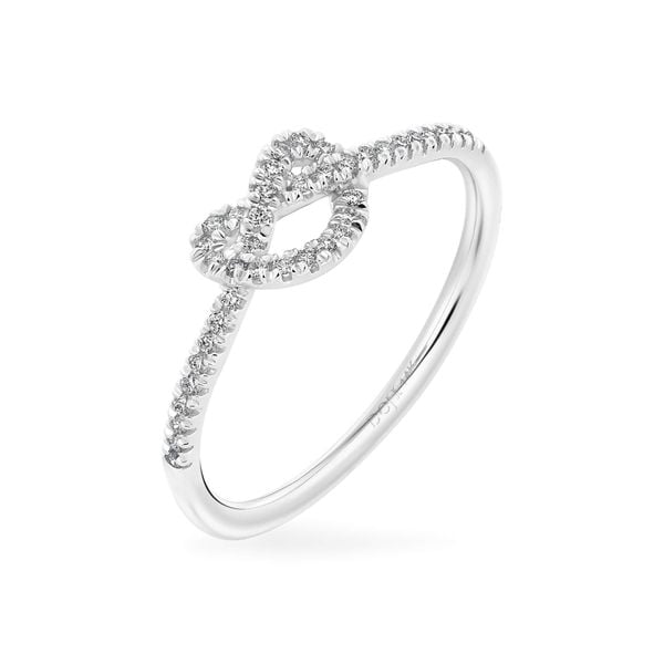 Nhẫn vàng trắng 14K gắn kim cương DOJI AFRR700003F2DA1