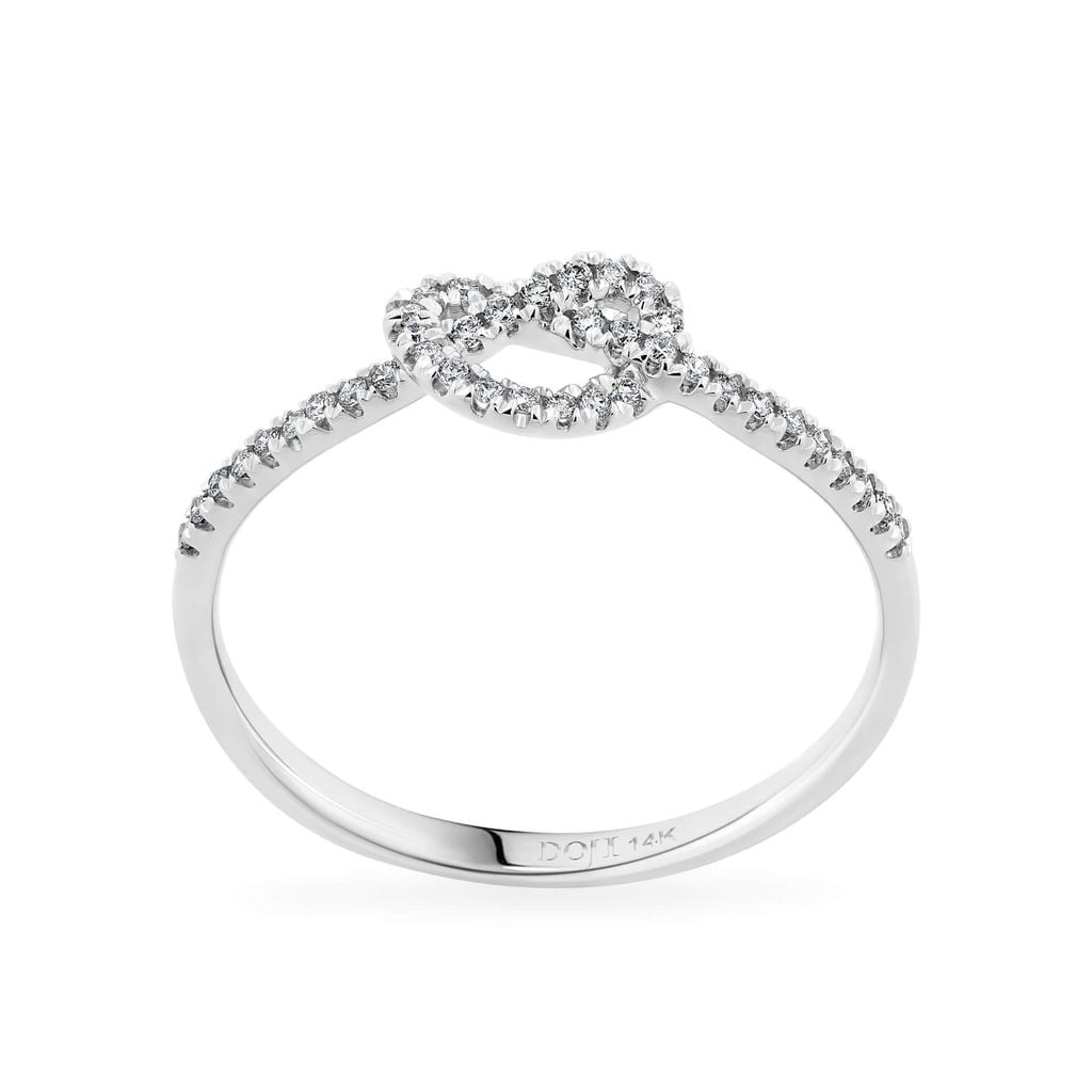 Nhẫn vàng trắng 14K gắn kim cương DOJI AFRR700003F2DA1 