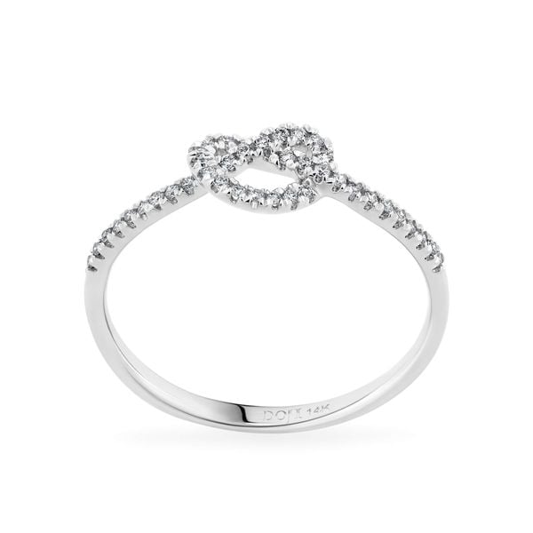 Nhẫn vàng trắng 14K gắn kim cương DOJI AFRR700003F2DA1