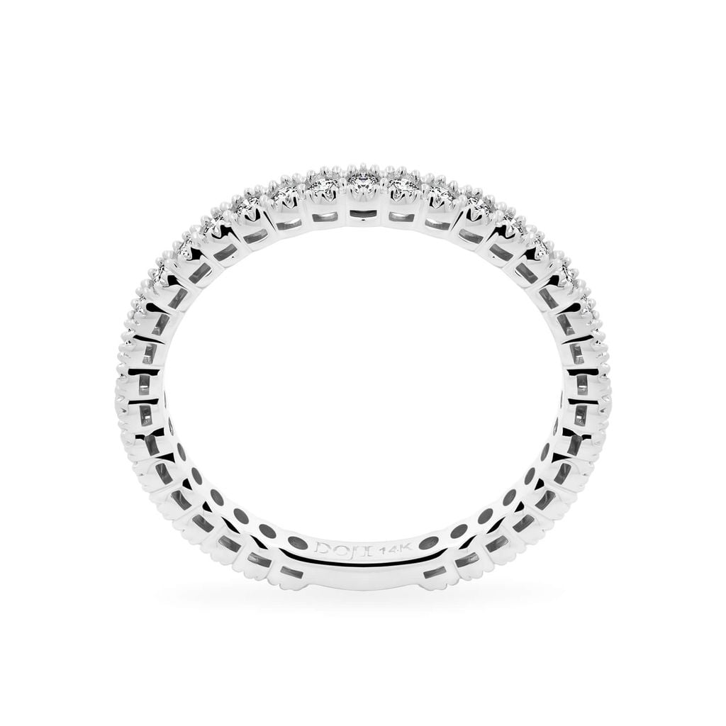 Nhẫn vàng trắng 14K gắn kim cương DOJI AFRR700007F2DA1 