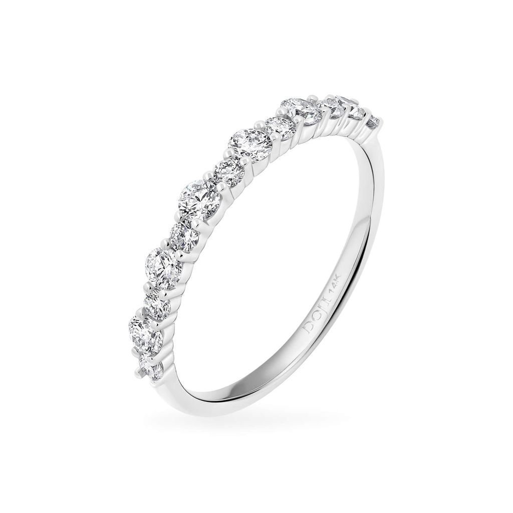 Nhẫn vàng trắng 14K gắn kim cương DOJI AFRR700008F2DA1 