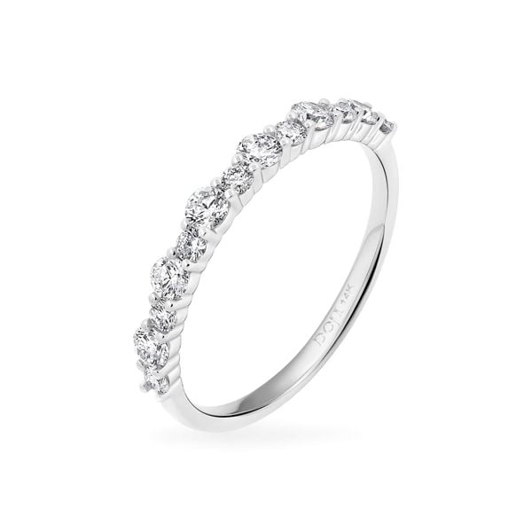 Nhẫn vàng trắng 14K gắn kim cương DOJI AFRR700008F2DA1