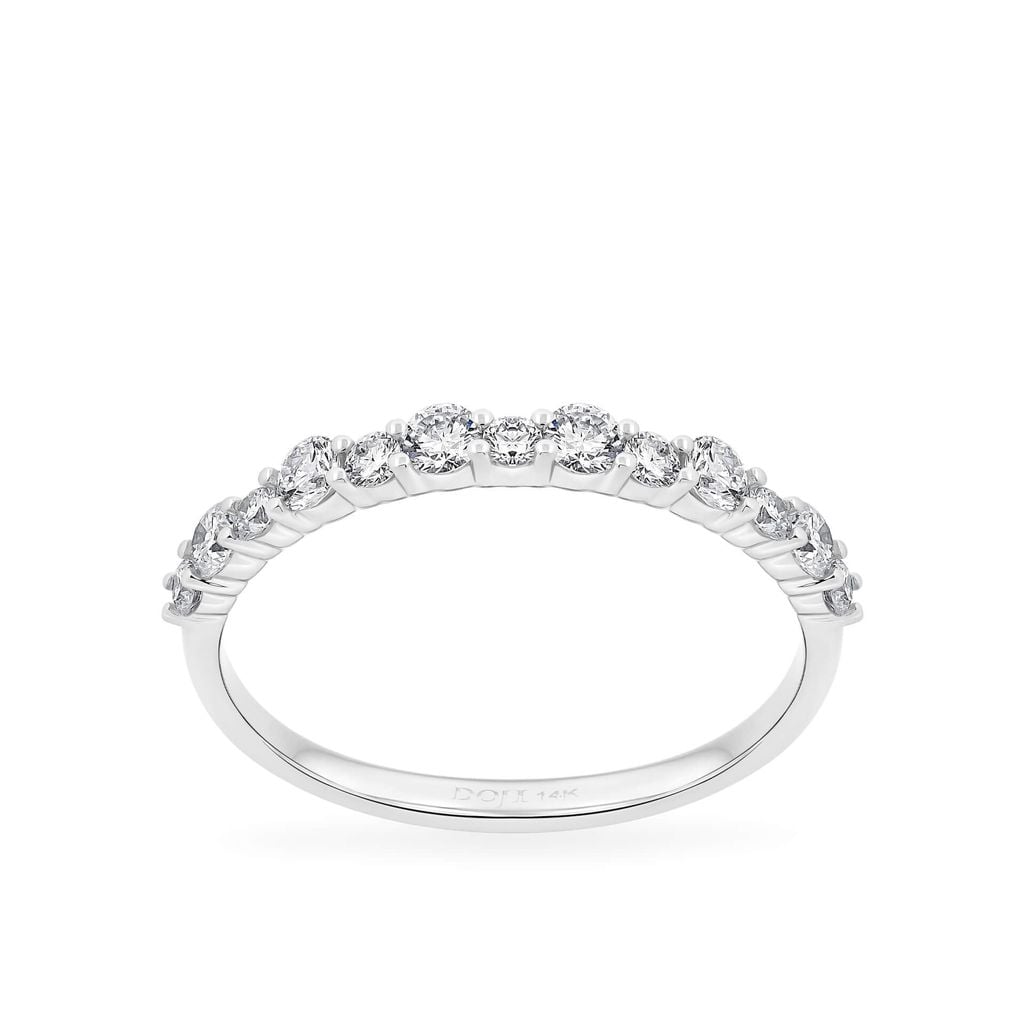 Nhẫn vàng trắng 14K gắn kim cương DOJI AFRR700008F2DA1 