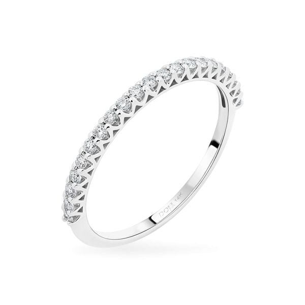 Nhẫn vàng trắng 14K gắn kim cương DOJI AFRR700009F2DA1