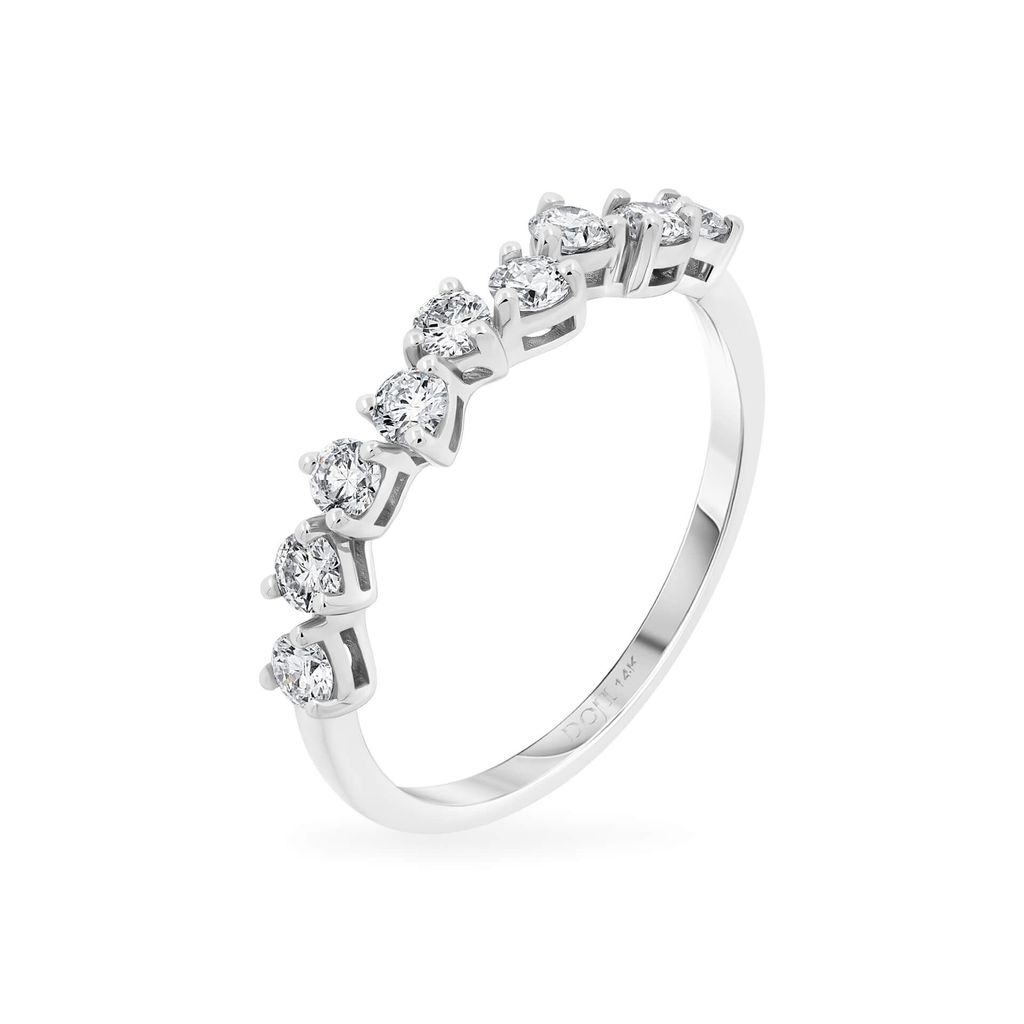 Nhẫn vàng trắng 14K gắn kim cương DOJI AFRR700010F2DA1 