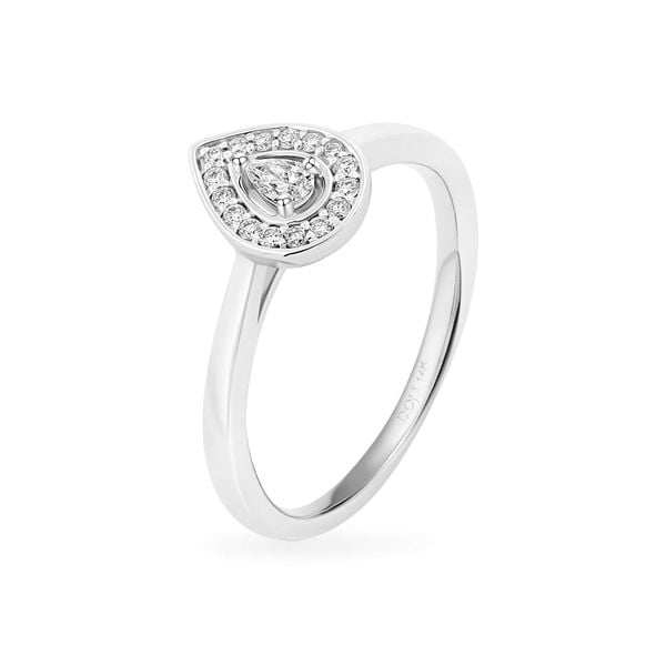 Nhẫn vàng trắng 14K gắn kim cương DOJI AFRR700033F2DA1