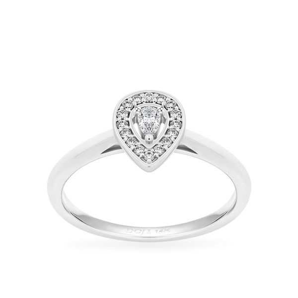 Nhẫn vàng trắng 14K gắn kim cương DOJI AFRR700033F2DA1