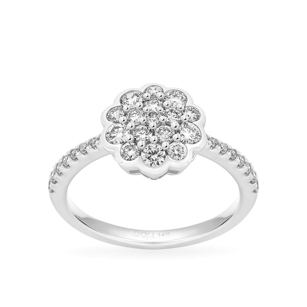 Nhẫn vàng trắng 14K gắn kim cương DOJI AFRR700045F2DA1 