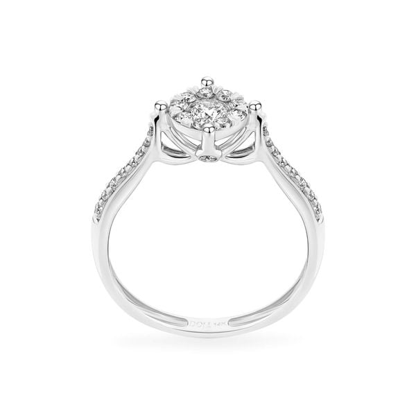Nhẫn vàng trắng 14K gắn kim cương DOJI AFRR700052F2DA1