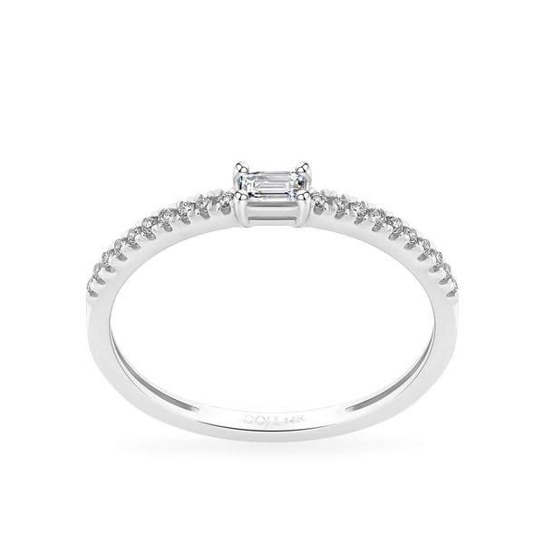 Nhẫn vàng trắng 14K gắn kim cương DOJI AFRR700053F2DA1