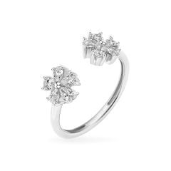 Nhẫn vàng trắng 14K gắn kim cương DOJI AFRR700058F2DA1