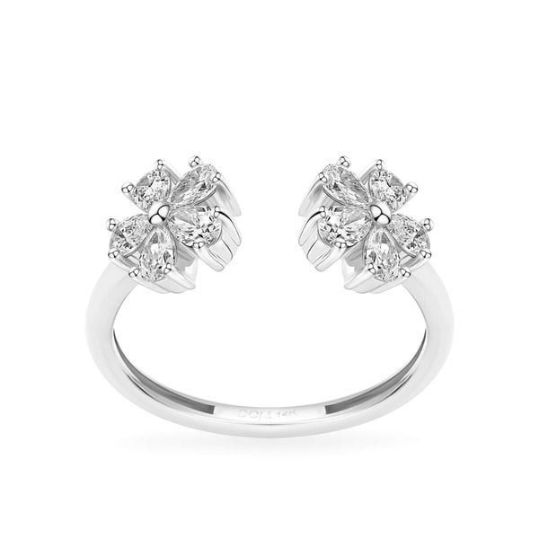 Nhẫn vàng trắng 14K gắn kim cương DOJI AFRR700058F2DA1