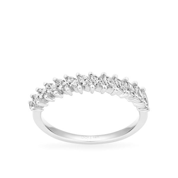 Nhẫn vàng trắng 14K gắn kim cương DOJI AFRR700074F2DA1