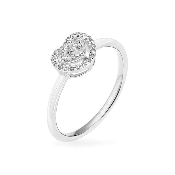 Nhẫn vàng trắng 14K gắn kim cương DOJI AFRR700084F2DA1