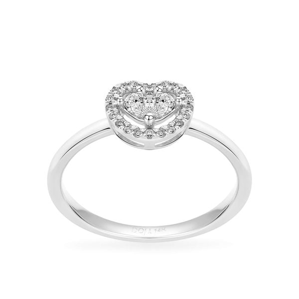 Nhẫn vàng trắng 14K gắn kim cương DOJI AFRR700084F2DA1