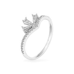 Nhẫn vàng trắng 14K gắn kim cương DOJI AFRR700087F2DA1