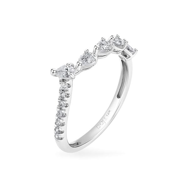 Nhẫn vàng trắng 14K gắn kim cương DOJI AFRR700088F2DA1
