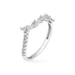 Nhẫn vàng trắng 14K gắn kim cương DOJI AFRR700088F2DA1