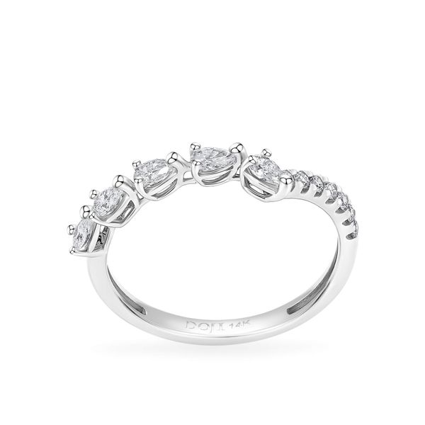 Nhẫn vàng trắng 14K gắn kim cương DOJI AFRR700088F2DA1