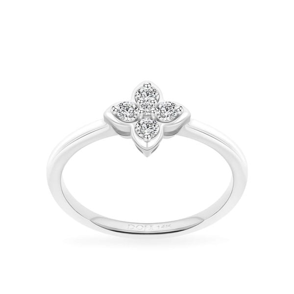 Nhẫn vàng trắng 14K gắn kim cương DOJI AFRR700109F2DA1