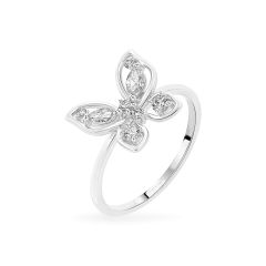 Nhẫn vàng trắng 14K gắn kim cương DOJI AFRR700113F2DA1