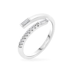 Nhẫn vàng trắng 14K gắn kim cương DOJI AFRR700128F2DA1