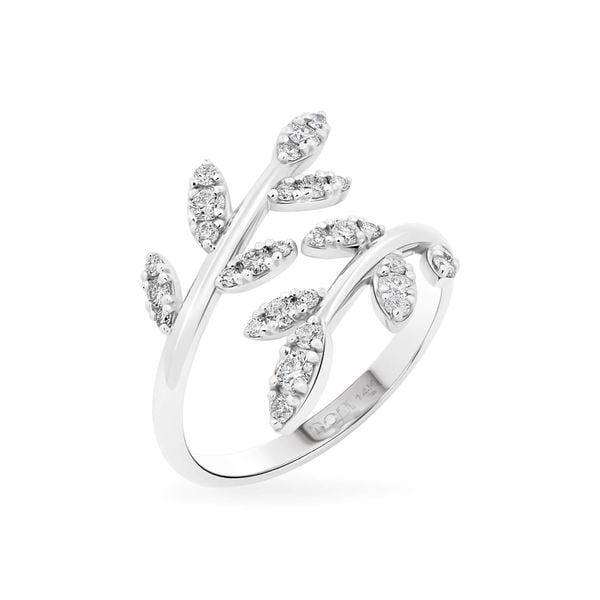 Nhẫn vàng trắng 14K gắn kim cương DOJI AFRR790054F2DA1
