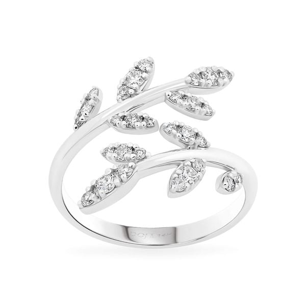 Nhẫn vàng trắng 14K gắn kim cương DOJI AFRR790054F2DA1