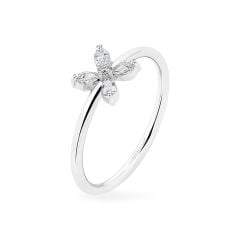 Nhẫn vàng trắng 14K gắn kim cương DOJI AFRR790072F2DA1