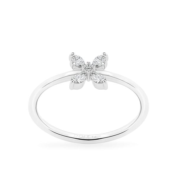 Nhẫn vàng trắng 14K gắn kim cương DOJI AFRR790072F2DA1
