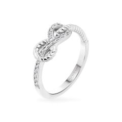 Nhẫn vàng trắng 14K gắn kim cương DOJI AFRR800015F2DA1