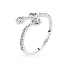 Nhẫn vàng trắng 14K gắn kim cương DOJI AFRR800032F2DA1