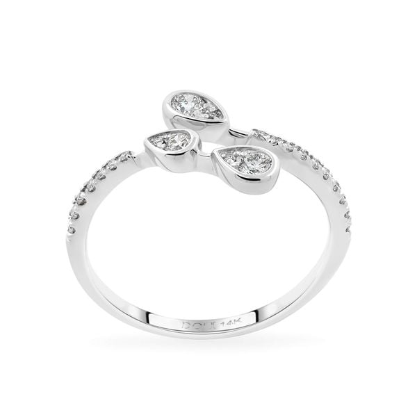 Nhẫn vàng trắng 14K gắn kim cương DOJI AFRR800032F2DA1