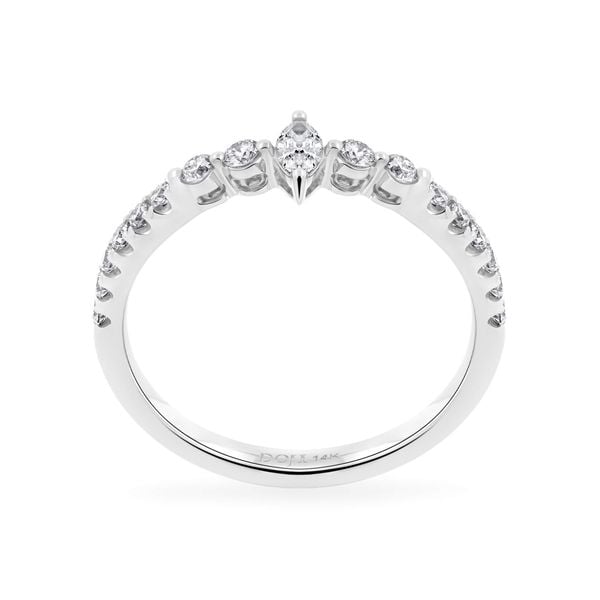 Nhẫn vàng trắng 14K gắn kim cương DOJI AFRR800040F2DA1