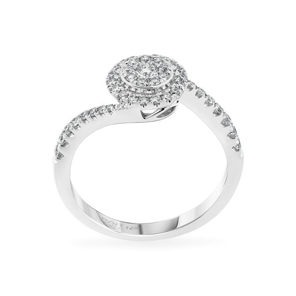 Nhẫn vàng trắng 14K gắn kim cương DOJI AFRR800041F2DA1