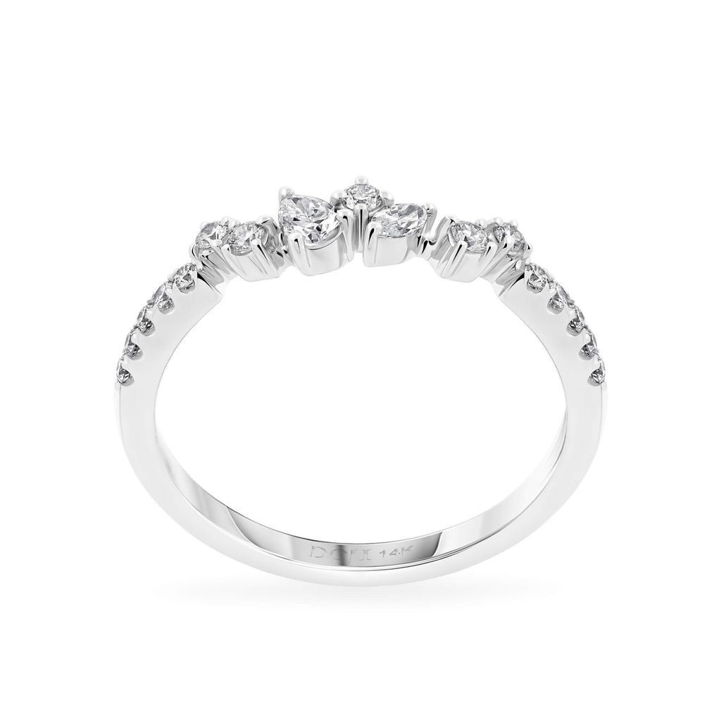 Nhẫn vàng trắng 14K gắn kim cương DOJI AFRR800042F2DA1 
