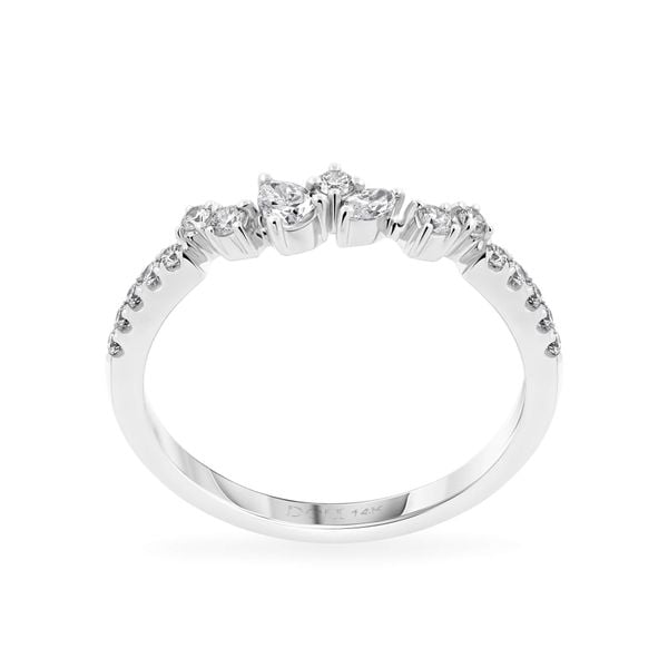 Nhẫn vàng trắng 14K gắn kim cương DOJI AFRR800042F2DA1
