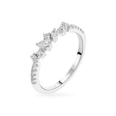 Nhẫn vàng trắng 14K gắn kim cương DOJI AFRR800043F2DA1
