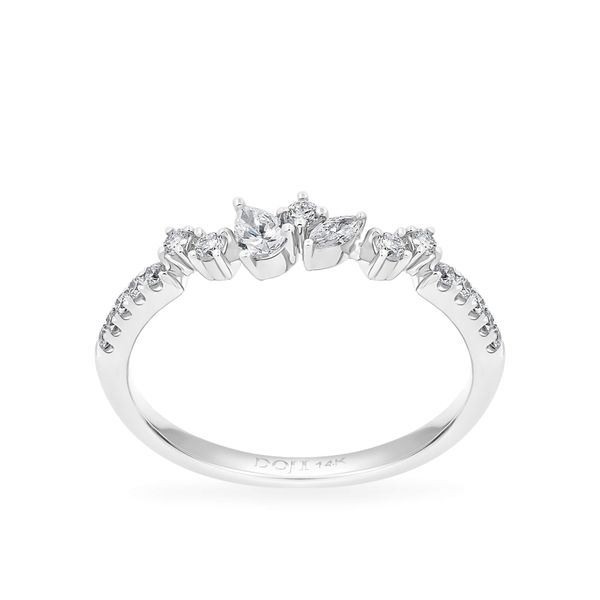 Nhẫn vàng trắng 14K gắn kim cương DOJI AFRR800043F2DA1