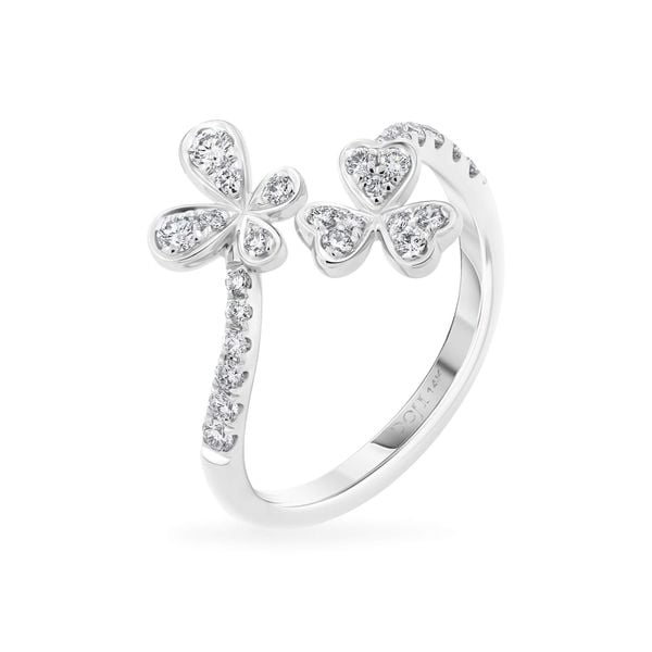 Nhẫn vàng trắng 14K gắn kim cương DOJI AFRR800045F2DA1