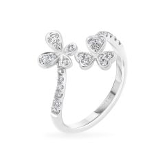 Nhẫn vàng trắng 14K gắn kim cương DOJI AFRR800045F2DA1