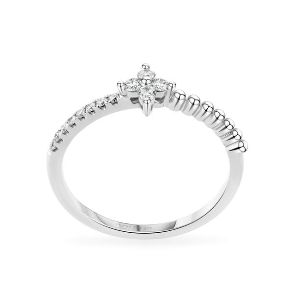 Nhẫn vàng trắng 14K gắn kim cương DOJI AFRR800047F2DA1